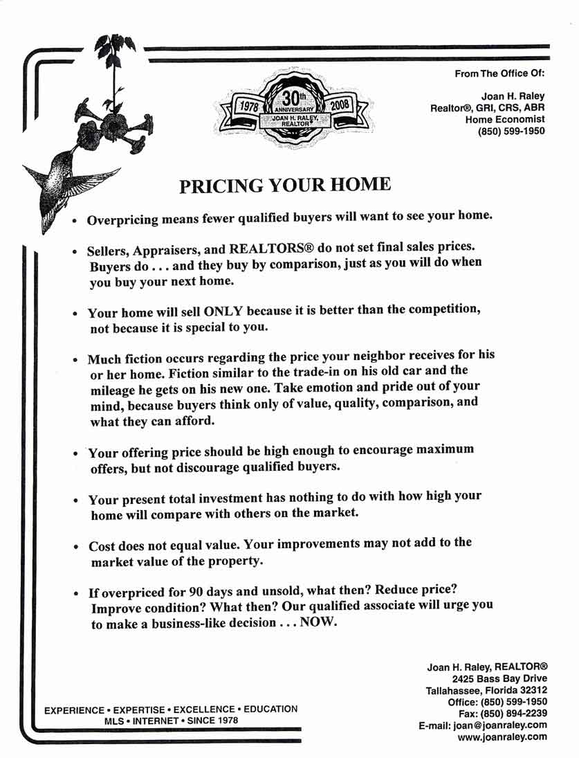 Pricing your home
